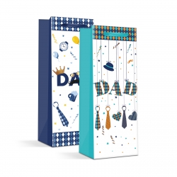 Taška na fľaše - papier, vianočná - 360 x 127 x 83 mm - 2 druhy / balenie