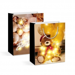 Darčeková taška - 10 LED,papier - 265 x 127 x 330 mm - 2 druhy / balenie