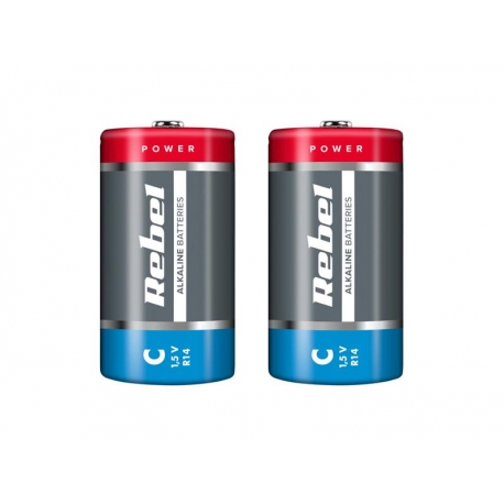 Batéria C (R14) alkalická REBEL Alkaline 2ks / shrink BAT0063