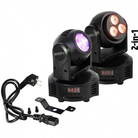 Duálna dynamická pohyblivá hlava BEAM WASH * DMX