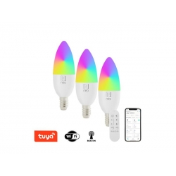 Smart LED žiarovka E14 6W RGB + CCT IMMAX NEO 07716CDO WiFi Tuya sada 3ks