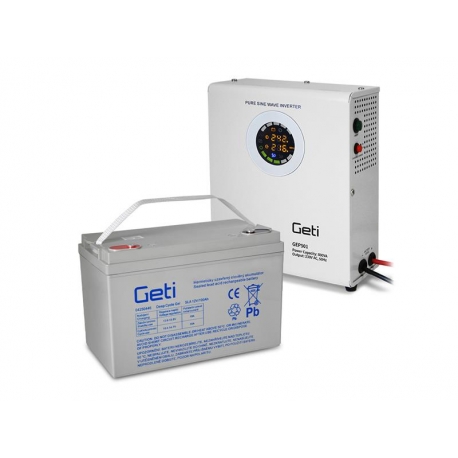 Zdroj záložný GETI GEP501 sinus 500W nástenný + baterie 100Ah