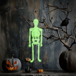 Halloweenska fosforeskujúca dekorácia - kostra - 32 x 11 cm 