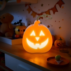 Halloweenska LED dekorácia - tekvica - RGB LED - 3 x LR1130 - 8,5 x 9 x 4 cm