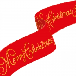 Vianočná stuha - červená - "Merry Christmas" - 60 x 8 cm
