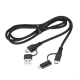 Kábel CABLETECH KPO3943 USB A/C - USB-C/Lightning 1m Black