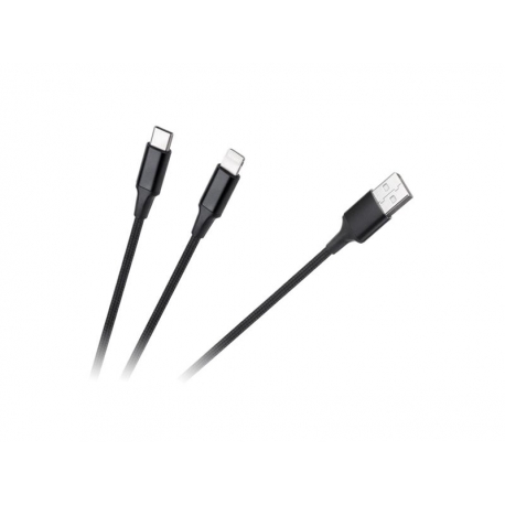 Kábel CABLETECH KPO3944 USB - USB-C/Lightning 1m Black