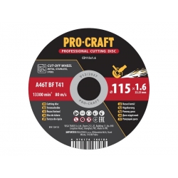 Kotúč rezný PROCRAFT 115x1.6mm