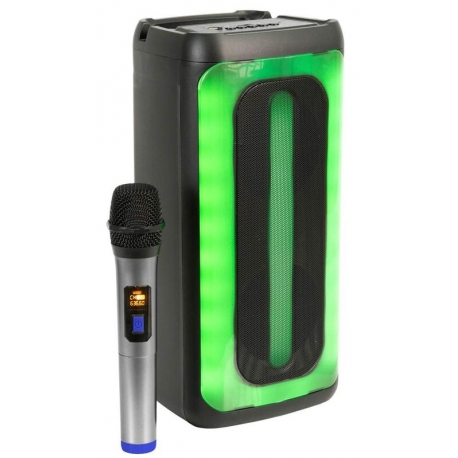 Kompaktný batériový reproduktorový systém * LED efekty * USB/MP3 * Bluetooth * bezdrôt. MIC