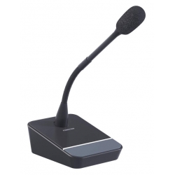 Kondenzátorový mikrofón na 32cm husom krku s podstavcom a vypínačom FONESTAR