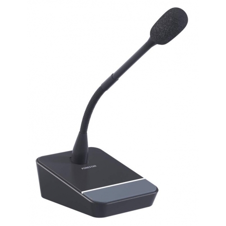 Kondenzátorový mikrofón na 32cm husom krku s podstavcom a vypínačom FONESTAR