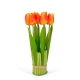 Umelá rastlina dekorácia - tulipán - oranžová - 26 x 6,5 cm