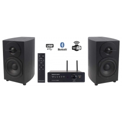 Set digitálneho zosilňovača WA250 a reprosústav A401B * 2×50W * WIFI/USB/MP3/BT