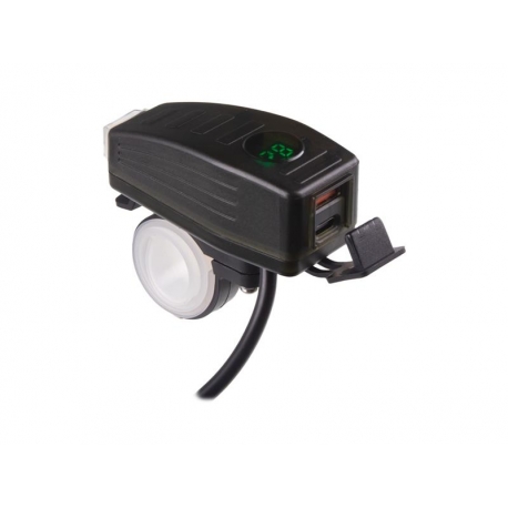 Nabíjačka USB STU 34707 s voltmetrom na motocykel