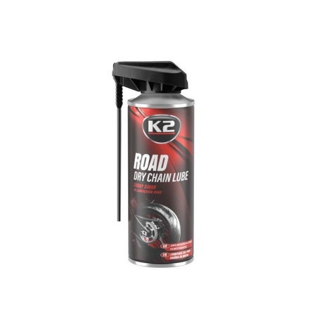 Suché mazivo na reťaze motocyklov K2 ROAD DRY CHAIN ​​LUBE 400ml