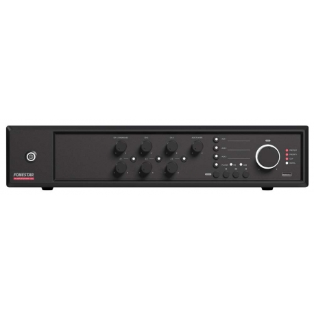 3-zónový zosilňovač pre 100V rozvody Fonestar * 120W * 6 vstupov * USB/MP3/FM