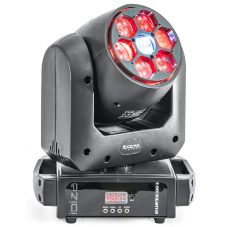 Dynamická pohyblivá hlava s výkonnou 100W bielou LED a 6x 10W RGBW B-EYE LED * DMX