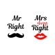 Kuchynská zástera - "Mrs. Always Right" - 80 x 70 cm - 200 gsm
