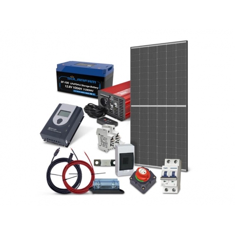 Solárna zostava ostrovná TRINA 445Wp, baterie LiFePO4 12V 100Ah, menič 230VAC 1000W