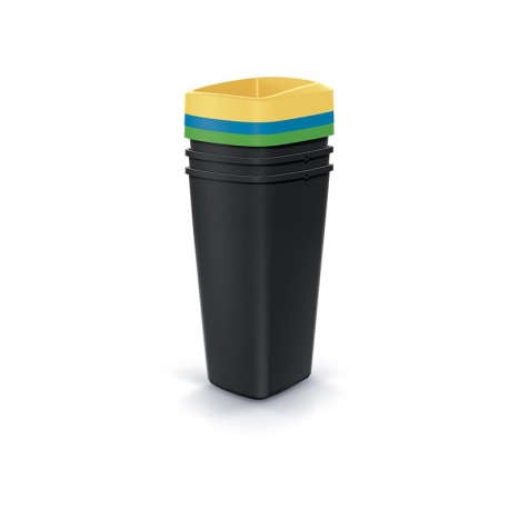 Kôš odpadkový COMPACTA Q DROP SET čierny 3x25l
