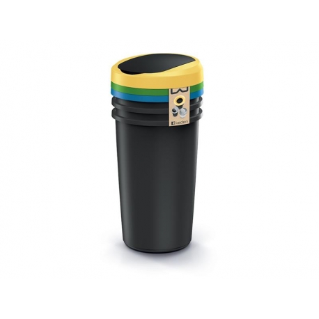 Kôš odpadkový COMPACTA R FLAP SET čierny 3x50l