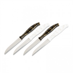 Kuchynský nôž set - 15 cm - čierna/biela - 4 ks / balenie