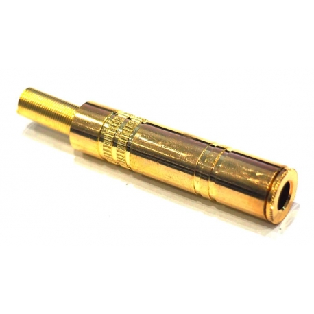 Jack 6,3mm * stereo káblová samica * kovový * pozlátený
