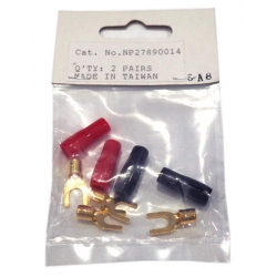 9x10mm vydličky, pozlátené s gumenou izoláciou, balenie obsahuje 2 páry