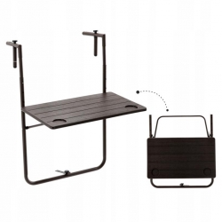 Sklopný závesný stôl na balkón – hranatý – 60 x 64 x 83,5 cm
