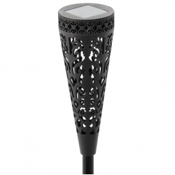 Solárna lampa – 7 x 7 x 40 cm – teplá biela – čierna