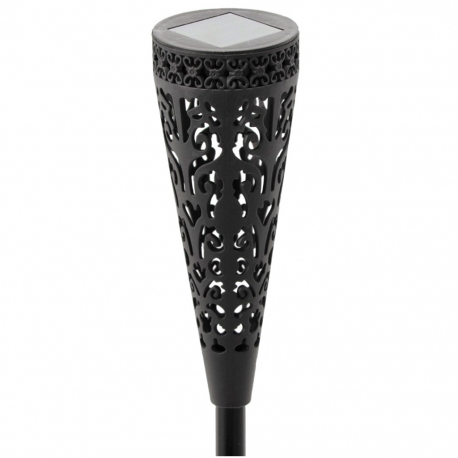 Solárna lampa – 7 x 7 x 40 cm – teplá biela – čierna