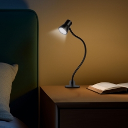 Flexibilná stolná lampa - s klipom - USB - nastaviteľný jas a farebná teplota LED - kov