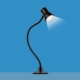 Flexibilná stolná lampa - s klipom - USB - nastaviteľný jas a farebná teplota LED - kov
