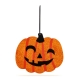 Halloweenská dekorácia - tekvica - závesná - drevená - 30 x 25 cm 