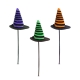 Halloween dekorácia set – čarodejnícky klobúk – zapichovateľný – 20 x 7 cm – 3 ks / balenie