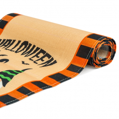 Halloween-ová dekorácia - obrus na stôl - s halloweenovými motívmi - 184 x 33 cm