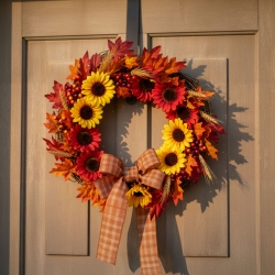 Jesenná dekorácia - slnečnica - 3 druhy - 4 ks / balenie