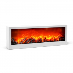 Krb s LED plameňom - biela - na batérie / USB - 60 x 10 x 20 cm