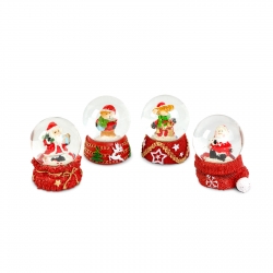 Vianočná snehová guľa - 4 druhy - 12 ks / displej