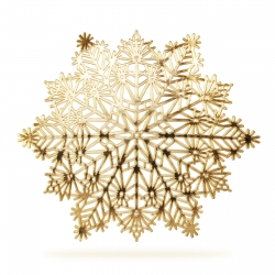Silikónová podložka pod hrniec – snehová vločka – zlatá – 38 cm