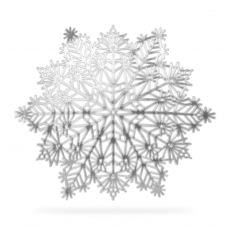 Silikónová podložka pod hrniec – snehová vločka – strieborná – 38 cm