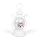 Vianočná dekorácia – lampáš – snehuliak – biely – 16,5 x 7 cm – 3 x LR44
