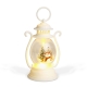 Vianočná dekorácia – lampáš – snehuliak – biely – 16,5 x 7 cm – 3 x LR44