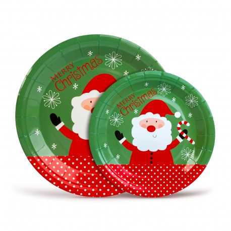  Vianočná papierová tanierová sada - Mikuláš - 16,5 / 23 cm - 12+12 ks / balenie