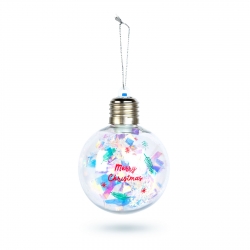 Vianočná LED guľa - RGB LED - priehľadná - plast - 8 cm - 3 x LR4