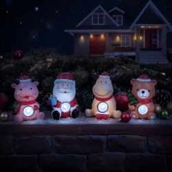 Solárna vianočná dekorácia – studená biela – 4 druhy – 6 x 5 x 10 cm