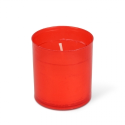 Súprava 4 sviečok, farba: červená - Ø5 cm