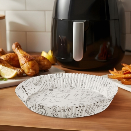 Papier na pečenie do Air fryer - pre varenie bez oleja - vzorovaný, kruh - 23 cm - 50 ks / balenie