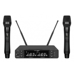 Duálny diverzitný bezdrôtový UHF mikrofón Q-AUDIO * 2x ručný mikrofón