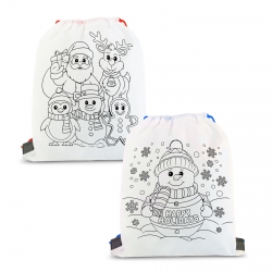 Vyfarbovateľný vak na prezúvky – so 4 fixkami – 33 x 27 cm – 2 druhy